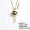 Stylish Hollow Brass & Resin Pendant Necklaces for Daily and Party Wear, Golden, Key, 15.75 inch(40cm)
