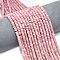 Natural Rhodonite Beads Strands, Frosted, Disc Beads, Heishi Beads, 4~4.5x2~2.5mm, Hole: 1mm, about 155~157pcs/strand, 15.24 inch(38.7cm)