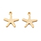 Brass Pendants, Starfish Charms, Real 18K Gold Plated, 11.5x10.5x1mm, Hole: 1mm