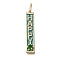 Brass Micro Pave Cubic Zirconia Pendants, Cadmium Free & Nickel Free & Lead Free, with Enamel, Rectangle with Word HAPPY Charms, with Jump Ring, Real 18K Gold Plated, 57mm