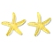 Translucent Resin Sea Animal Cabochons, Glitter Starfish, Champagne Yellow, 37x39x6mm