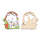 Single-Sided Printed Wood Big Pendants, Rabbit Charm, Pearl Pink, 88x78x2.5mm, Hole: 2.5mm