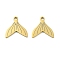 Ion Plating(IP) 201 Stainless Steel Pendant, Laser Cut, Fishtail Charm, Golden, 14x13.5x1mm, Hole: 1.5mm