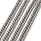 Tarnish Resistant 201 Stainless Steel Double Link Chains, Unwelded, Faceted, Stainless Steel Color, 20.5x12.5x3mm