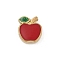 304 Stainless Steel Beads, with Enamel, Real 18K Gold Plated, Apple, 10x8.5x3.5mm, Hole: 1.2mm