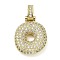 Brass Micro Pave Clear Cubic Zirconia Pendants, Cadmium Free & Nickel Free & Lead Free, Real 18K Gold Plated, Letter O, 30mm, Hole: 4.8x3.5mm, Pendant: 23.5x13.5x5.5mm