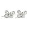 Brass Micro Pave Clear Cubic Zirconia Fold Over Clasps, Cadmium Free & Nickel Free & Lead Free, Bowknot, Platinum, 21.5x15mm