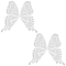 Polyester & Cotton Embroidery Sew On Clothing Patches, Costume Accessories, Appliques, Butterfly, White, 375x340x1~4mm