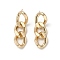Brass Stud Earrings, Rings, Real 18K Gold Plated, 35x12x4mm