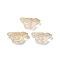 Transparent Glass Beads, Bird, Baking Paint, Champagne Gold, 10x20x8mm, Hole: 1.2mm
