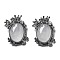 Natural Quartz Crystal Pendants, Oval Charms with Brass Leaves, Antique Silver, Lead Free & Cadmium Free, 28x21x9mm, Hole: 6.5x3mm