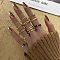 10Pcs Alloy with Rhinestone Finger Rings, Golden, Inner Diameter: 16~19mm