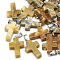 Natural Crazy Agate Pendants, with Stainless Steel Snap On Bails, Cross, 29~30x18~19x5~6mm, Hole: 6x4mm