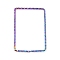 304 Stainless Steel Linking Rings, Textured, Rectangle, Rainbow Color, 31.5x22x1mm, Inner Diameter: 29.5x19.5mm