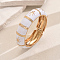 Vintage European & American Style Zinc Alloy Hinged Bangles for Women, with Enamel, White, Inner Diameter: 2-3/8 inch(6cm)