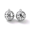 Round Brass Micro Pave Clear Cubic Zirconia Pendants, with Glass, Nickel Free, Real Platinum Plated, 19x17mm, Hole: 1.5mm