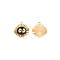 Zinc Alloy Enamel Pendants, Small Coal, Black, 28x26x1.5mm, Hole: 2mm