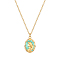 Princess Fish Tail Double-Sided Relief Pendant Necklaces, Stainless Steel Cable Chain Necklaces