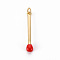Brass Enamel Pendants, with Jump Ring, Cadmium Free & Nickel Free & Lead Free, Match, Real 16K Gold Plated, Red, 30x4.5mm, Jump Ring: 5x1mm, 3mm inner diameter