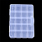 Plastic Bead Storage Containers, 20 Compartments, Rectangle, Clear, 27x19x4.5cm, Compartment: 52x45mm