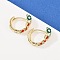 Brass Micro Pave Cubic Zirconia Hoop Earrings, Cadmium Free & Lead Free, with Enamel, Snake, Real 18K Gold Plated, Red, 20x21x7.5mm