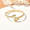 Ion Plating(IP) 304 Stainless Steel Snake Open Cuff Bangles, Jewelry for Women, Real 18K Gold Plated, Inner Diameter: 2 inch(5.1cm)