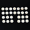 Natural Freshwater Shell Beads, with Golden Plated Brass Etched Metal Embellishments, Horizontal Hole, Flat Round with Letter, Seashell Color, Letter A~Z, 6x4mm, Hole: 0.8mm, about 26pcs/set