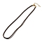 Nylon Milan Cord Necklace Making, with Brass Findings and Stainless Steel Claw Lobster Clasps, Golden, Long-Lasting Plated, Saddle Brown, 17.91~18.31 inch(45.5~46.5cm)