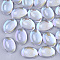 Transparent Glass Cabochons, AB Color Plated, Oval, Clear AB, 14x10x5mm