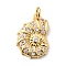 Brass Micro Pave Cubic Zirconia Pendants, Long-Lasting Plated, Cadmium Free & Lead Free, with Jump Ring, Real 18K Gold Plated, Conch Shape, 19x13.5x3mm, Hole: 3.5mm