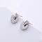 Stainless Steel Heart Stud Earrings, with Rhinestone, Stainless Steel Color