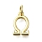 Brass Pendants, With Jump Ring, Long-Lasting Plated, Lead Free & Cadmium Free, Rack Plating, Real 18K Gold Plated, Symbol, 12x7.5x2mm, Hole: 3mm