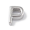 Brass Pendants, Cadmium Free & Nickel Free & Lead Free, Letter Charms, Platinum, Letter P, 8x6.5x3mm, Hole: 1.5mm
