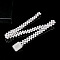 Alloy & Acrylic Imitation Pearl Beaded Elastic Chain Belts, White, Silver Color Plated, Rectangle, 600~800mm