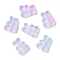 Transparent Spray Paint Glass Beads, Bear, Thistle, 10x8x4mm, Hole: 1mm