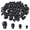 DICOSMETIC 70Pcs 4 Sizes Black Skull Halloween Skeleton Head Mini Plastic Skull Heads Decor 16/20/26/34mm Small Skull Figurines for Halloween Bar Home Table Decoration Ghost House Props