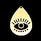 PVD Vacuum Plating 201 Stainless Steel Pendants, Laser Cut, Teardrop with Evil Eye, Golden, 29.5x21x1mm, Hole: 1.6mm