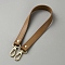 PU Leather Bag Handles, with Golden Plated Alloy Swivel Clasps, Camel, 45x1.9x0.3cm