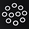 ABS Plastic Imitation Pearl Linking Rings, Ring, White, 10x2.5mm, Inner Diameter: 6mm, about 1000pcs/bag