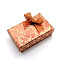 Rectangle Cardboard Jewelry Set Boxes, 2 Slots, with Bowknot Outside and Sponge Inside, for Rings and Earrings, Light Salmon, 83x53x27mm