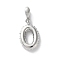 Brass Pendants, Number Charms, Rack Plating, Long-Lasting Plated, Lead Free & Cadmium Free, Platinum, 14x8x3mm, Hole: 4x2.5mm