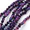 Electroplate Glass Beads Strands, Full Plated, Faceted, Bicone, Purple, 3.5~3.8x3mm, Hole: 1mm, about 107~110pcs/strand, 32.5~34cm