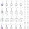 12 Pairs 4 Style Glass Blank Dome Dangle Earrings, Twist Triangle & Ring & Square 304 Stainless Steel Earrings for Women, Stainless Steel Color, 33~50mm, Pin: 0.6mm, 3 Pairs/style