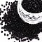 Glass Bugle Beads, Opaque Colours, Black, 2.5~3x2mm, Hole: 0.9mm, about 15000pcs/pound