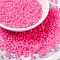 12/0 Transparent Glass Seed Beads, Inside Colours, Round Hole, Round, Hot Pink, 1.5~2mm, Hole: 1mm
