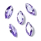 Cubic Zirconia Cabochons, Point Back, Horse Eye, Slate Blue, 12x6x3mm