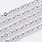Tarnish Resistant 304 Stainless Steel Cable Chains, Soldered, Flat Oval, Stainless Steel Color, 4x3x0.8mm
