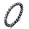 304 Stainless Steel Finger Rings, Round Beads, Black, US Size 5(15.7mm)
