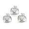 Non-Tarnish 316 Surgical Stainless Steel Charms, Apple, Stainless Steel Color, 13.5x11x5mm, Hole: 1mm