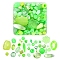 100G Acrylic Beads, Mixed Shapes, Lime Green, 5.5~28x6~20x3~11mm, Hole: 1~5mm